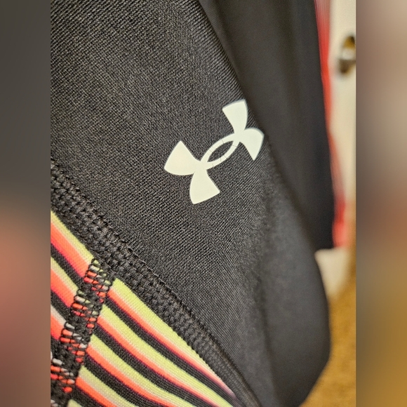 G70. Under Armour HeatGear 6M Panel 7/8 Leggings in Black/Multi - Size 1X - Picture 5 of 11